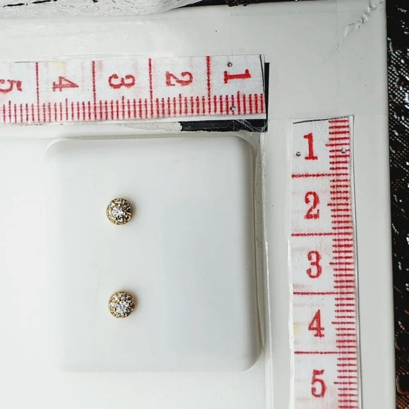 "14K Gold Plated Cubic Zircon Earrings, INUS1BR043 - Picture 9 of 9